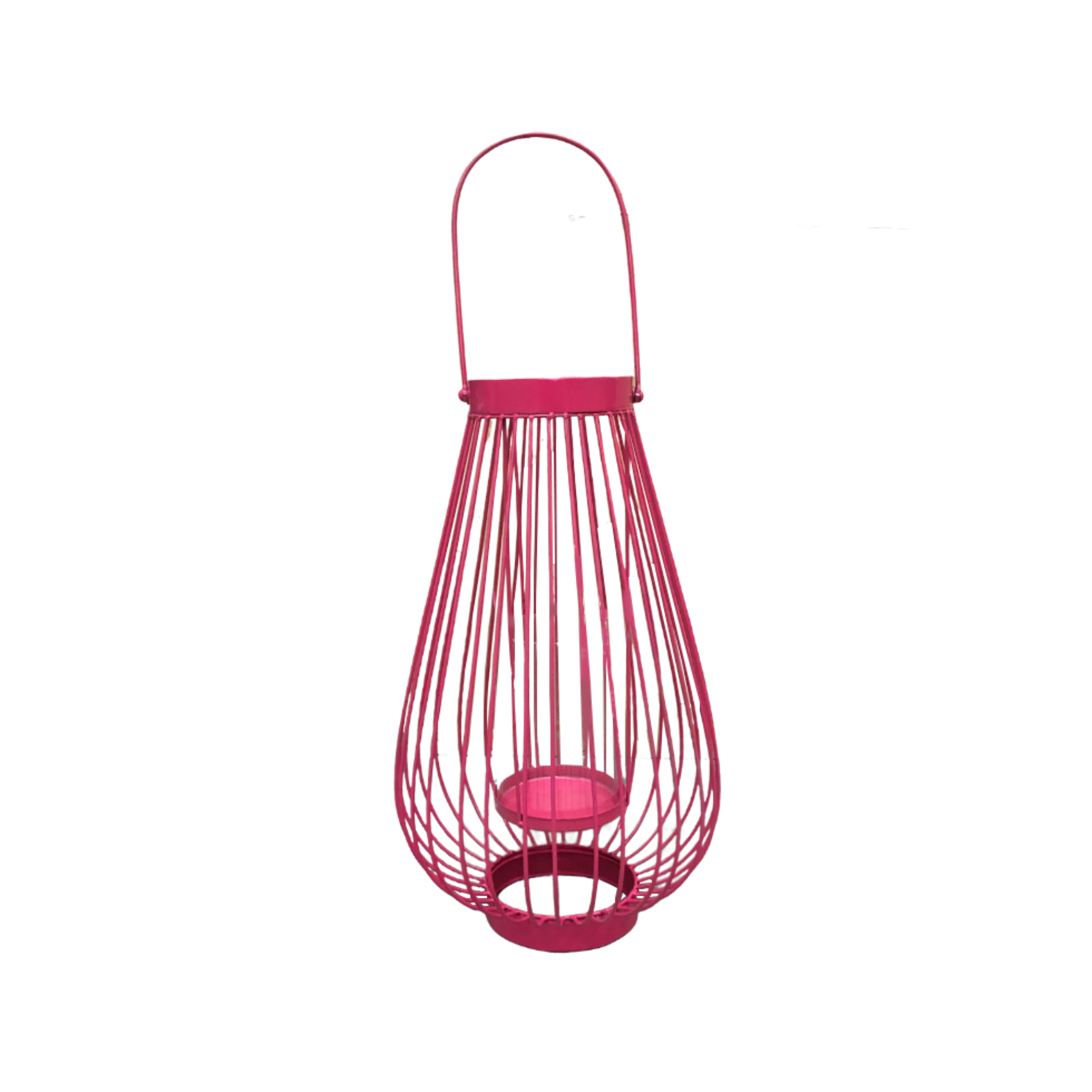 Metal Lantern Candle Holder - Hot Pink