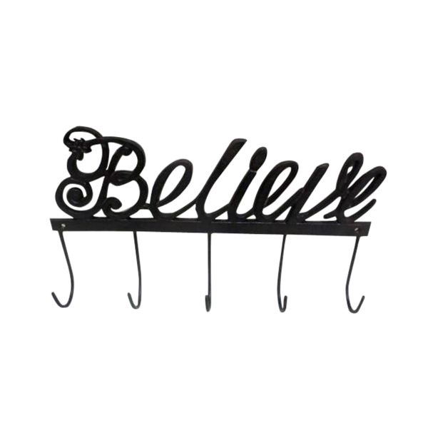 Cast Iron Believe Wall Hooks