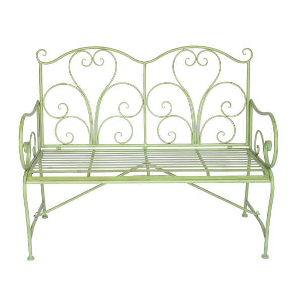 Garden Bench Adele Metal Green Brush