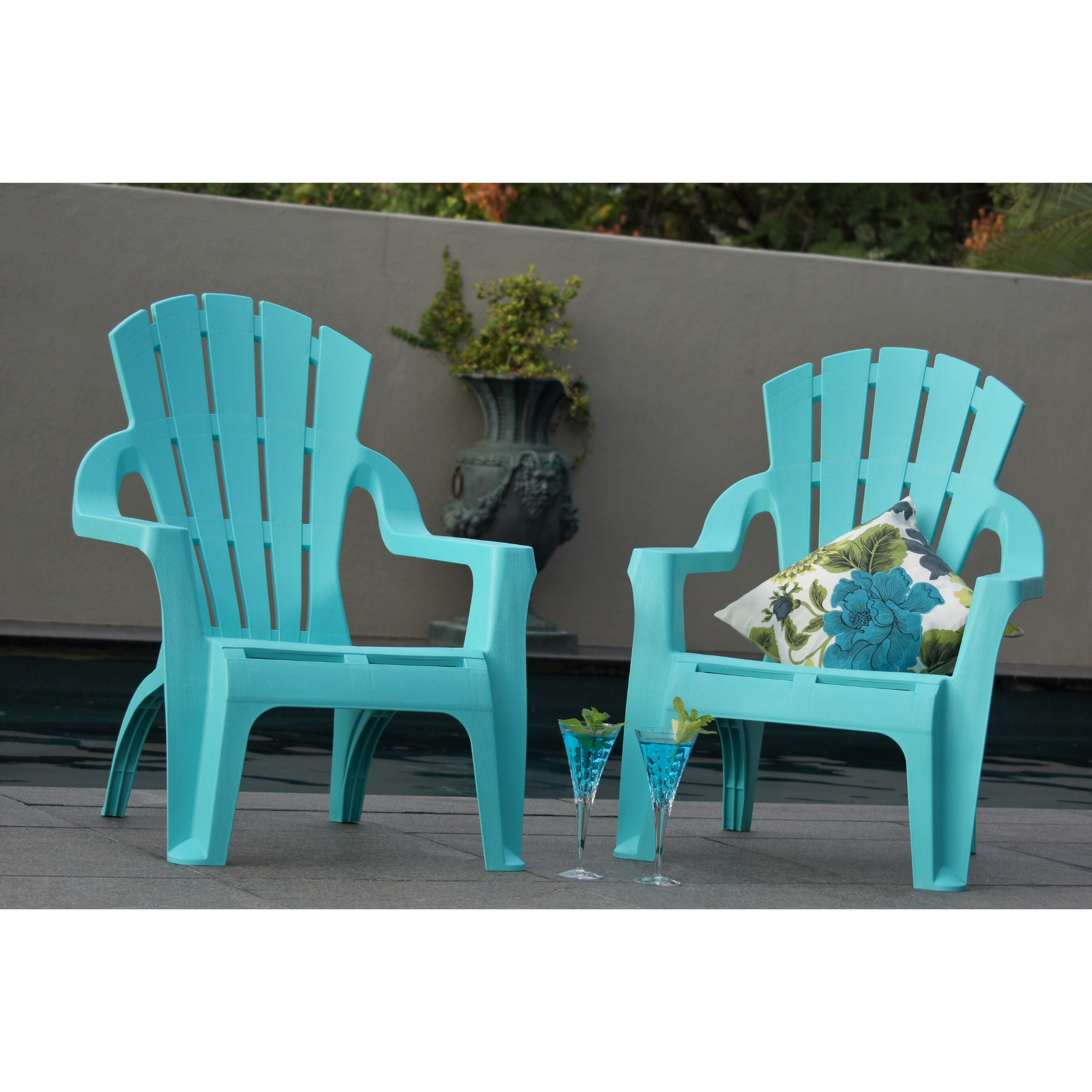 set of 4 aqua adirondack chairs made from pu/plastic