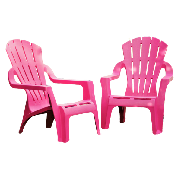 Chair Adirondack Replica Italia Deck Lounge Pool Plastic Outdoor Garden Pink SET 8