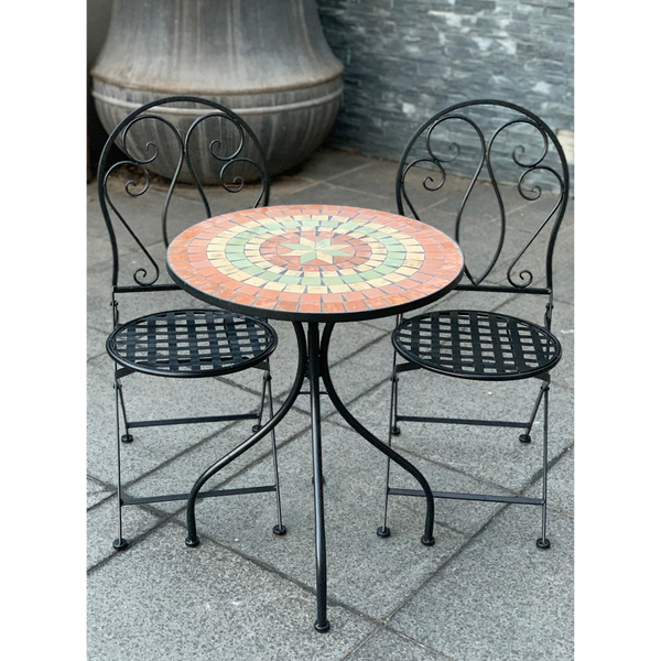 Patio Setting - Mosaic Capri, Metal 3 Piece Outdoor Setting in the grden