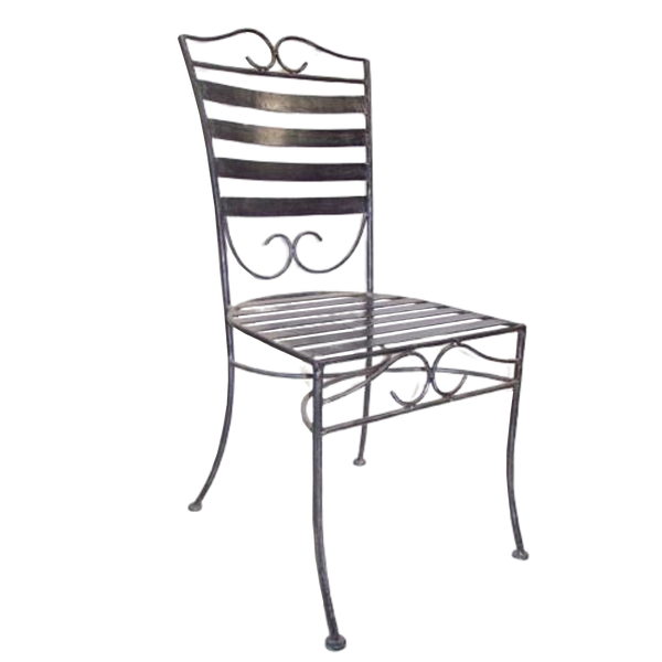 Set of 6 Chairs Solid Wrought Iron Standard Dinner Outdoor Weatherproof Garden Dining