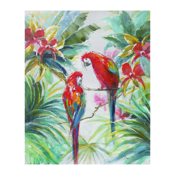Painting Tropicana Print Artwork Stretched Wood Frame