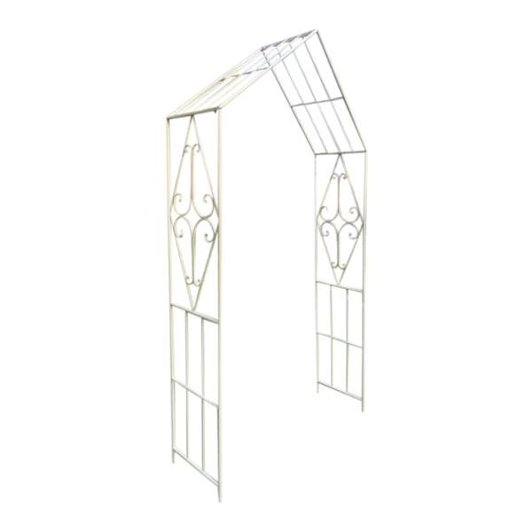 Metal garden arch in cream