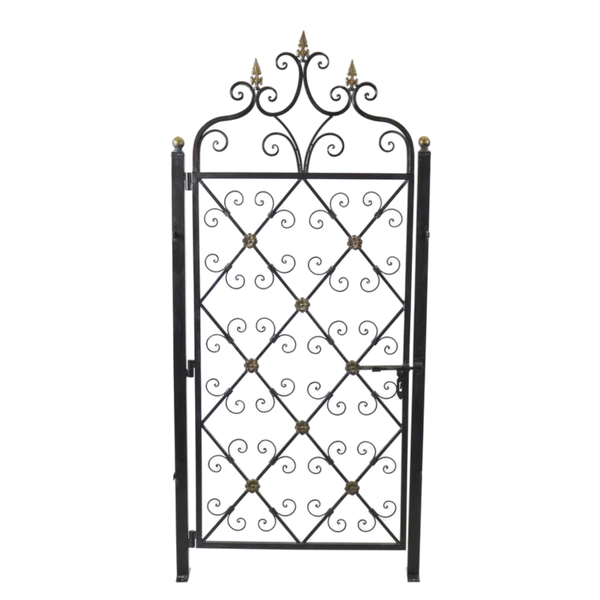 Garden Gate, Metal Decorative Ornamental Single with Posts