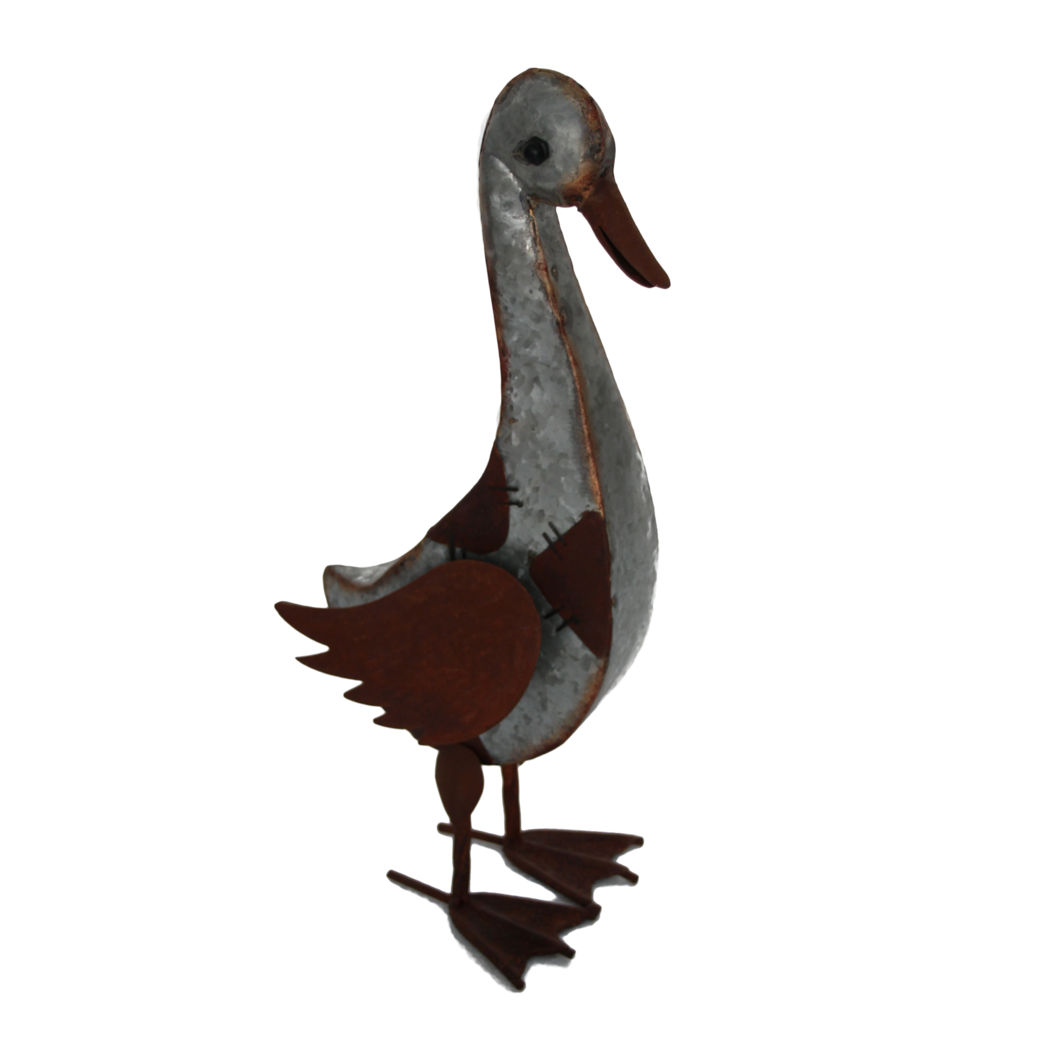 Metal Duck Head Down Art Sculpture