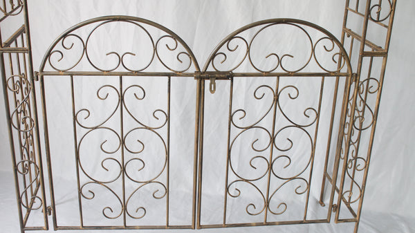 Garden Arch with Gate Rustic Brown 127x40x230cm