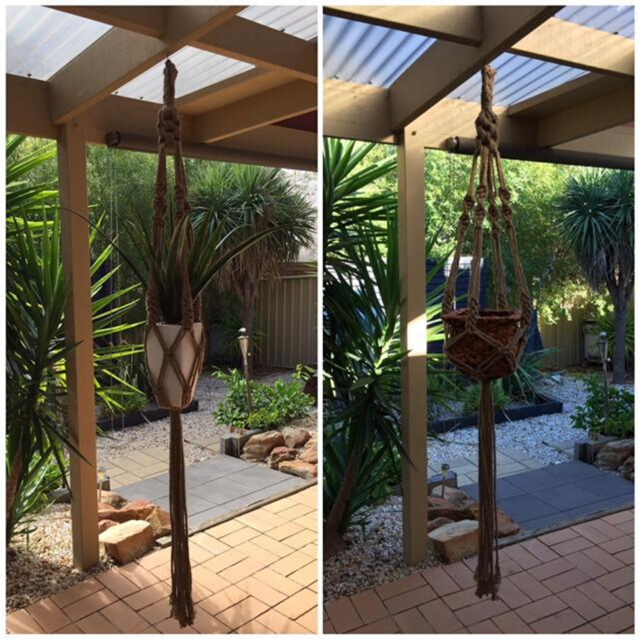 macrame jute hanging pot plant hanger