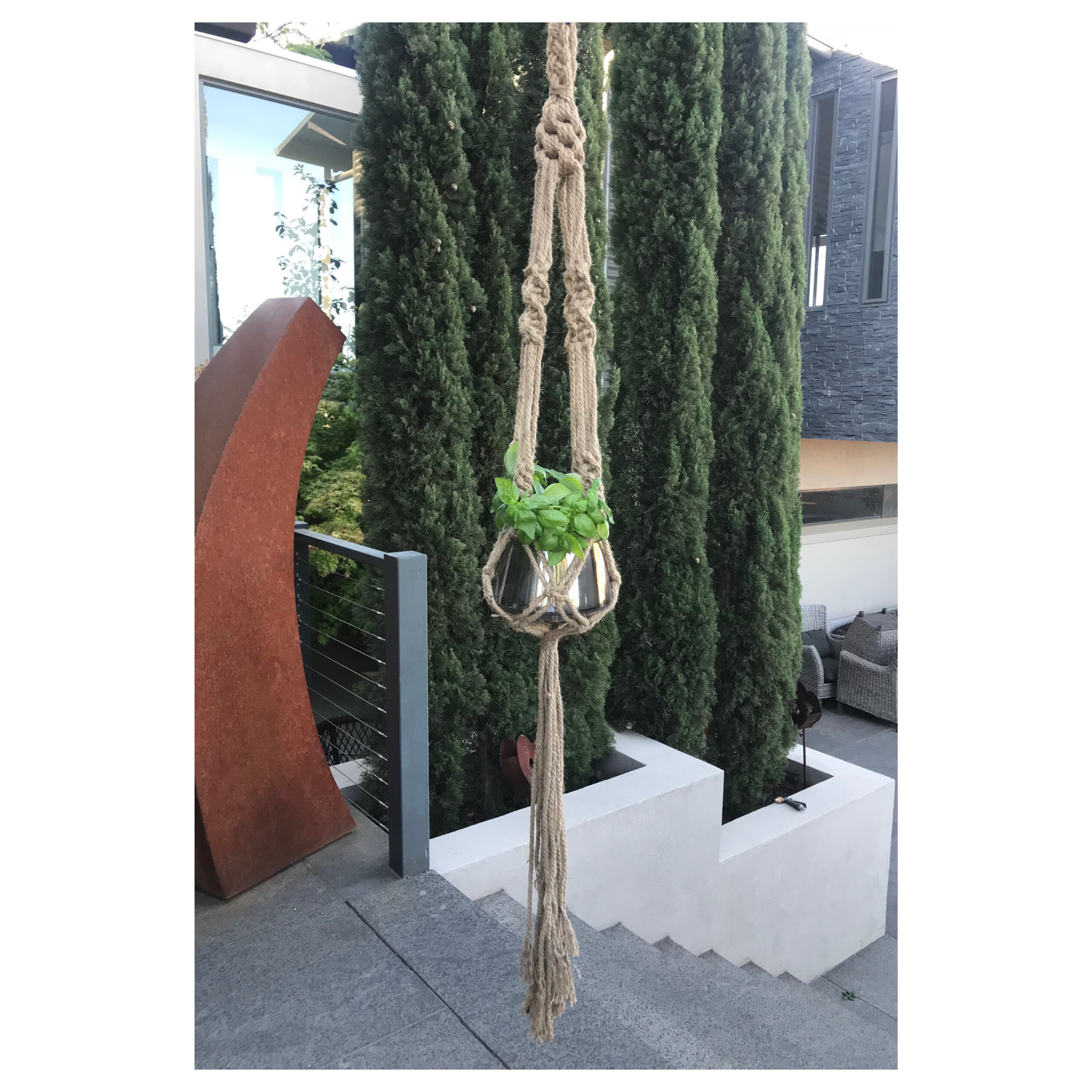macrame jute hanging pot plant hanger
