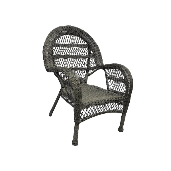 SET 2 Province Polyethylene Wicker Cane Grey Weatherproof Outdoor Chairs