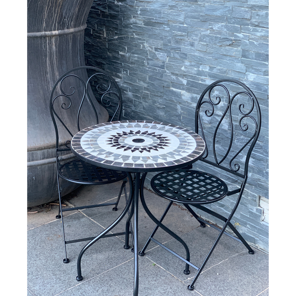 Patio Setting - Mosaic Romina, Metal 3 Piece Outdoor Setting in the garden