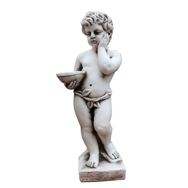 Statue - Boy Cherub Bird feeder with Bowl