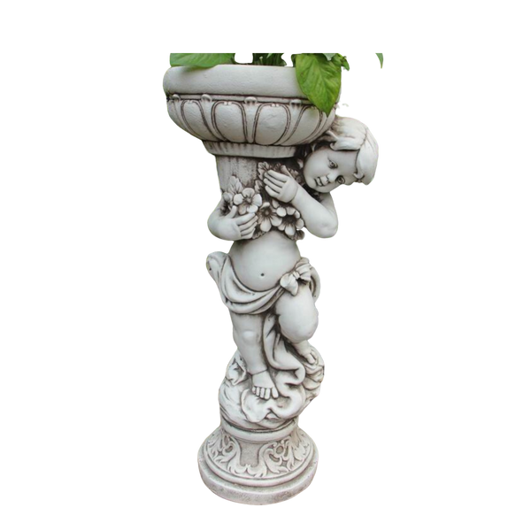 Statue - Boy Flower Pot Plant 