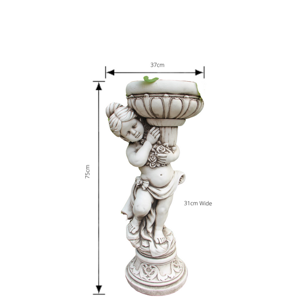 Statue - Girl Flower Pot Plant Holder  with dimensions