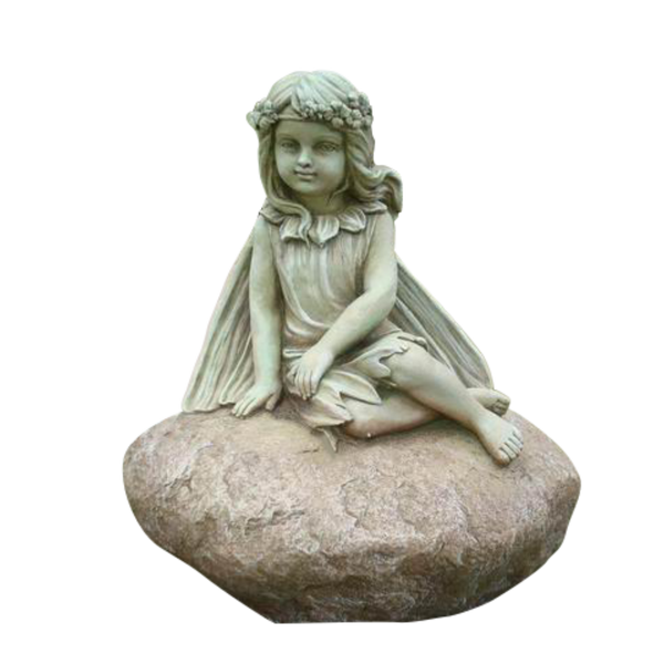 Statue - Fairy Leaning on Rock