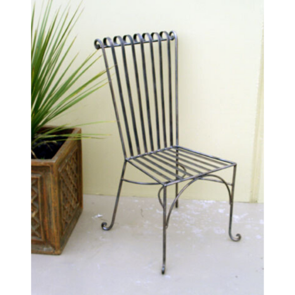 Set of 6 Chair Solid Wrought Iron Standard Emily Outdoor Weatherproof Garden Dining