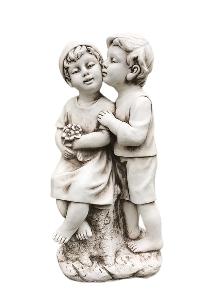 Statue Girl & Boy Hugging Kissing 28x22x56cm