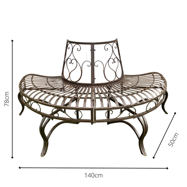 Half Tree Surround Rustic Brown 140x50x78 cms