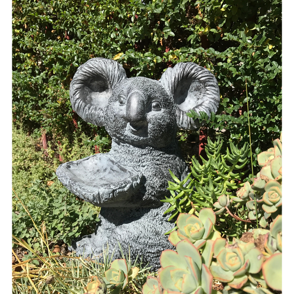 Statue - Koala Holding a Tray in the garden