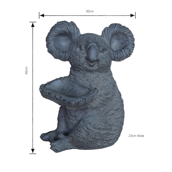 Statue - Koala Holding a Tray with dimensions