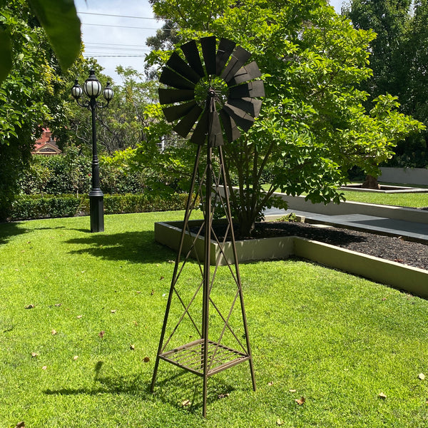 Windmill With Shelf Metal Rustic Art Sculpture