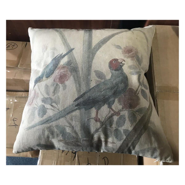 Cushion Filled Print on Fabric Unique Vintage King Parrot Birdlife