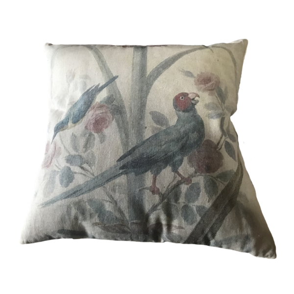 Cushion Filled Print on Fabric Unique Vintage King Parrot Birdlife