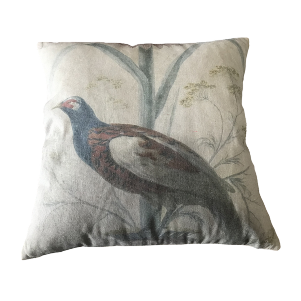 Cushion Filled Print on Fabric Unique Vintage Pheasant Birdlife