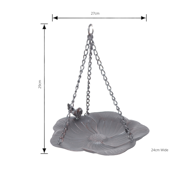 Hanging Metal Birdfeeder with Bird feature