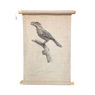 Wall Hanging Scroll, Print on Fabric Unique Vintage Birdlife B