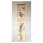 Wall Hanging Scroll, Print on Fabric Unique Vintage Parrot Blue Birdlife hanging inside