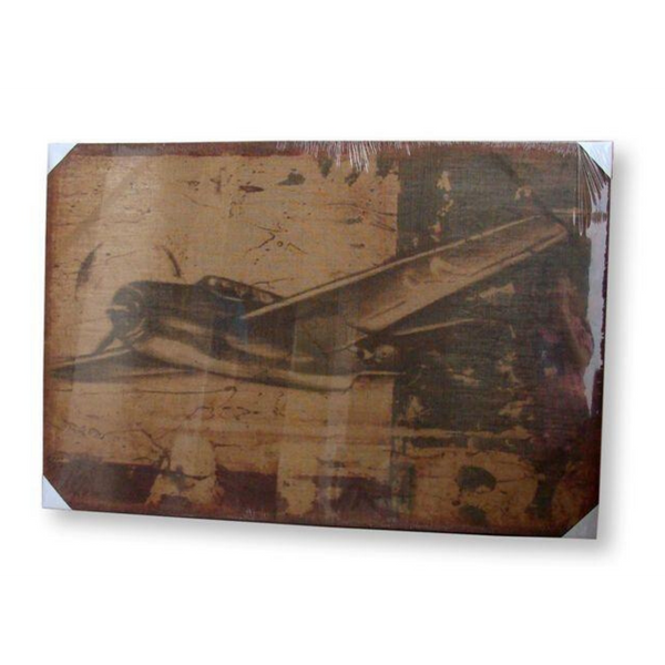 Print, Plane Artwork Hessian Jute Stretched Wood Frame