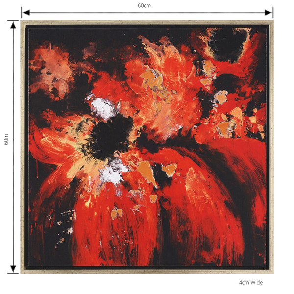 Painting Lava Bouquet 2 Framed Print Artwork Stretched Wood Frame with dimensions