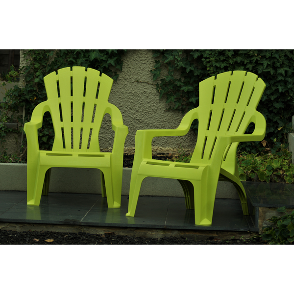 SET 8 Chair Adirondack Replica Italia Deck Lounge Pool Plastic Outdoor Garden Lime