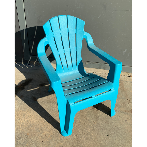 Replica adirondack kids chair, made from PU/Plastic in aqua