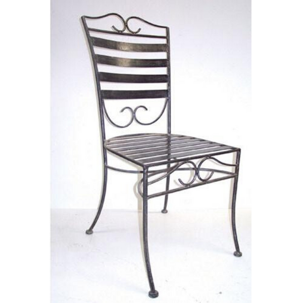 Set of 6 Chairs Solid Wrought Iron Standard Dinner Outdoor Weatherproof Garden Dining