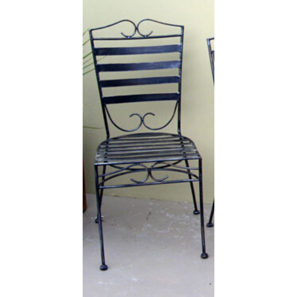Set of 6 Chairs Solid Wrought Iron Standard Dinner Outdoor Weatherproof Garden Dining