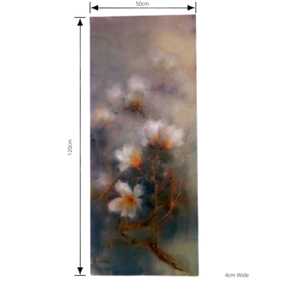 Print, Romance of a Flower Artwork Stretched Wood Frame with dimensions
