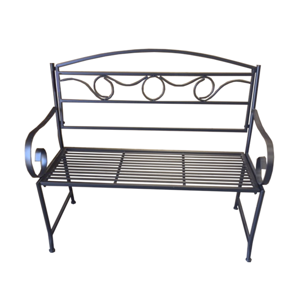 Outdoor Black metal Eden garden bench 