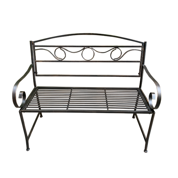 Outdoor Black/Bronze metal Eden garden bench 