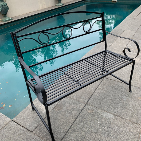 Outdoor Black metal Eden garden bench 