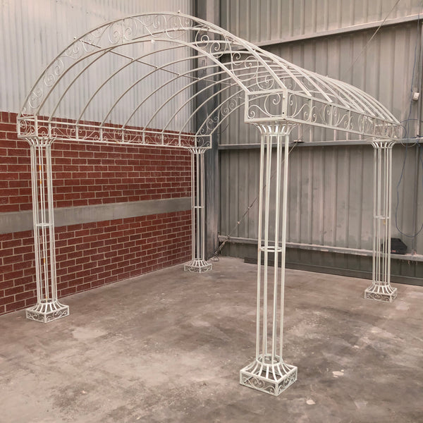 Outdoor Garden Arbour, Gazebo, Arch 3m x 3m made in cream finish. 