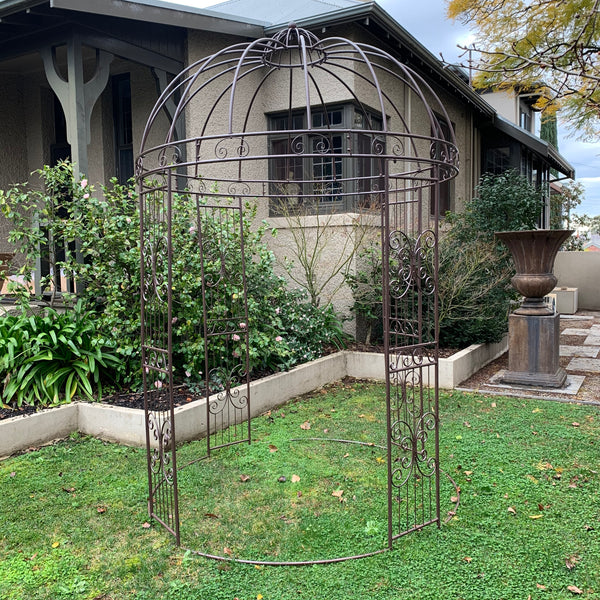 Garden Gazebo - Steel Arbour Arch Pagoda Rotunda Brown Round