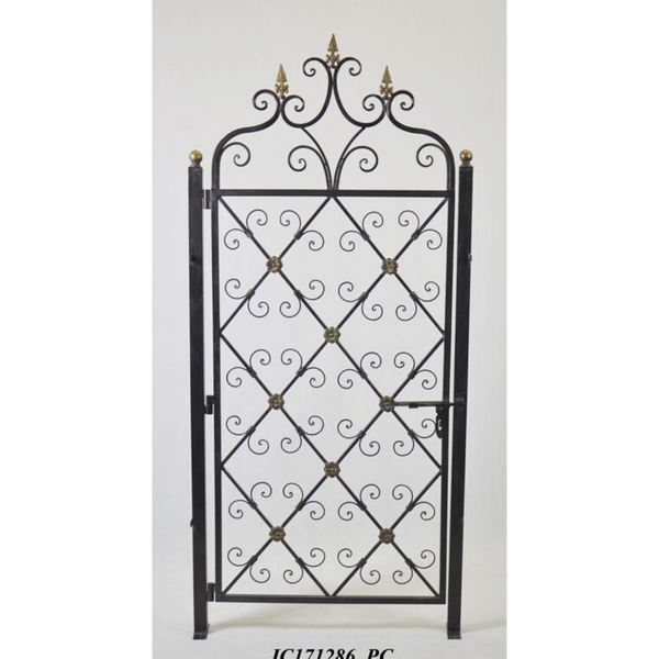 Garden Gate, Metal Decorative Ornamental Single with Posts