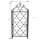 Garden Gate, Metal Decorative Ornamental Single with Posts with dimensions