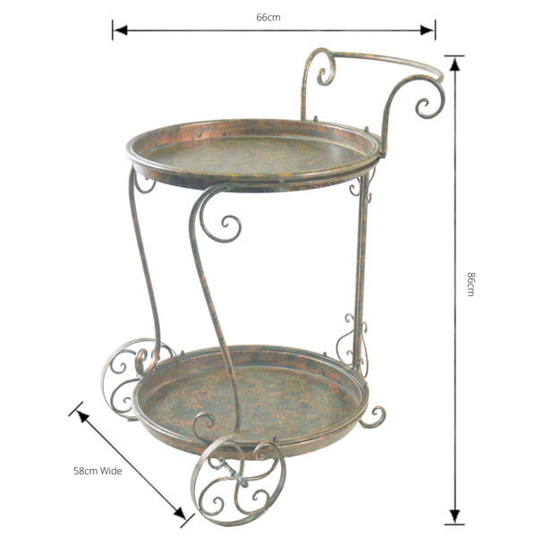 Trolley Drinks | Food Metal in Antique Verdi Bronze