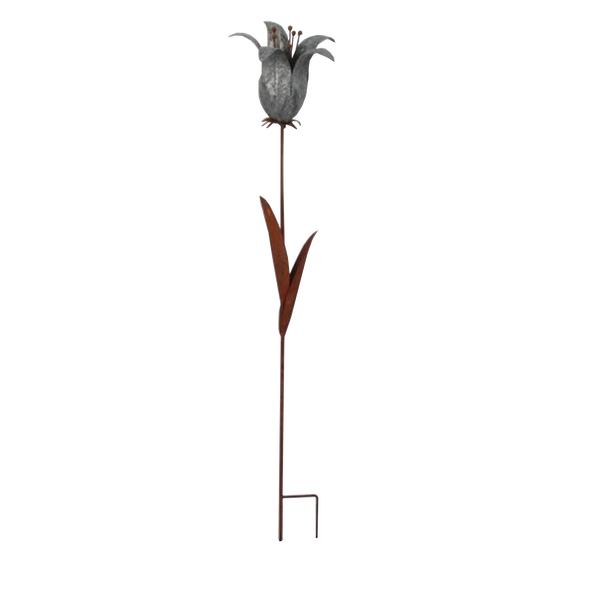 SET 8 Flower Lily Metal Sculpture Stake Spike Home Garden Decor 23X19X120cm