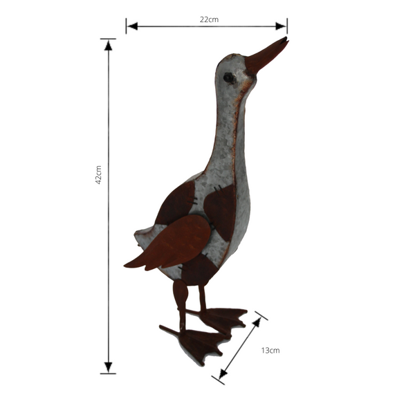 Metal Duck Head Up Art Sculpture with measurements 