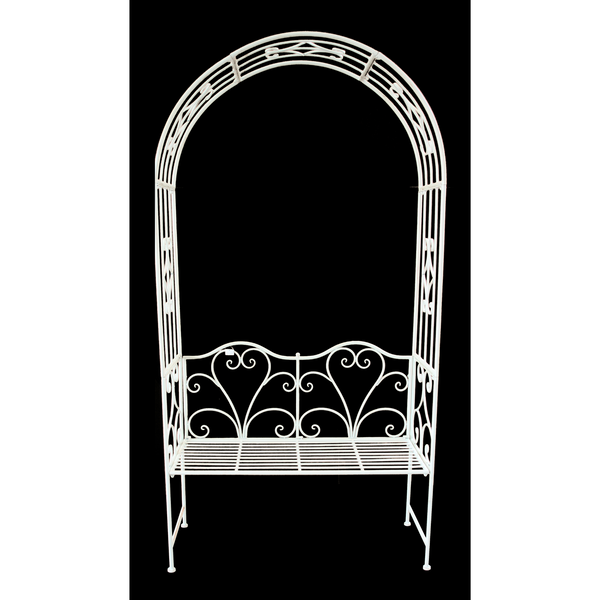 Garden Arch with Bench Seat Rustic Cream